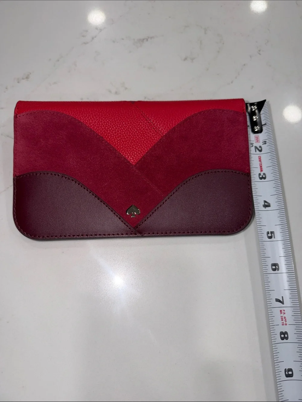 kate spade Red and Burgundy Patchwork Leather Clutch